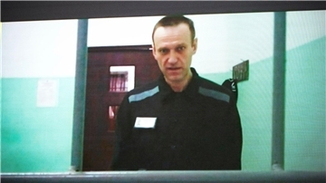 Dieses ältere Foto einer Live-Übertragung zeigt Alexej Nawalny während einer Anhörung vor dem Obersten Gerichtshof. Bei der letzten Gerichtsverhandlung war er nicht zugeschaltet.
