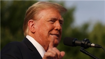 Donald Trump während einer Kundgebung.