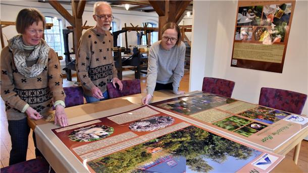 Dr. Christiane Looks, ihr Mann Joachim und Museumsleitern Kerstin Thölke bereiten die Ausstellung vor. 