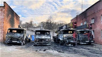 Ukraine, zerstörte Lkw