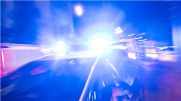 Blaulicht eines Polizeiautos. 