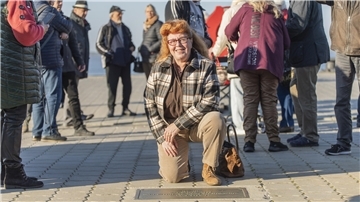 Ein besonderer Moment für Ines Titzmann an historischer Stelle.