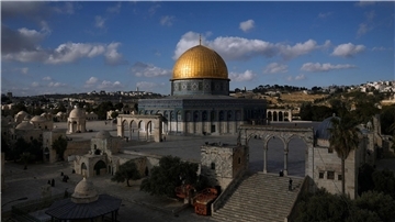 Ein Blick auf den Felsendom auf dem Gelände der Al-Aksa-Moschee in der Jerusalemer Altstadt.