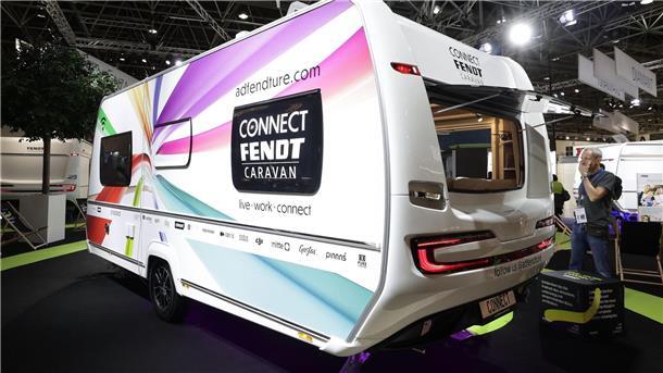 Caravaning-Tourismus liegt weiter im Trend Ein Fendt Live-Work-Connect Wohnwagen auf der Caravan Messe in Düsseldorf.