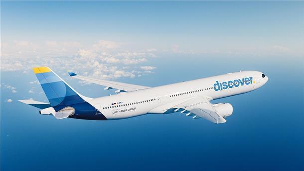 Ein Flugzeug der discover.airlines.