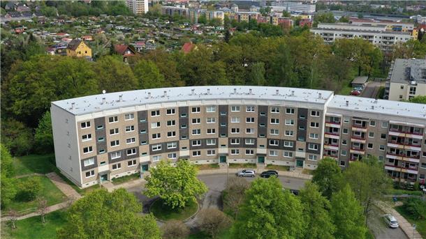 Immer mehr DDR-Wohnblöcke unter Denkmalschutz Ein Plattenbau in Gera Lusan, der mittlerweile unter Denkmalschutz steht.