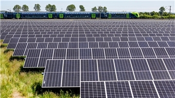 Ein Solarfeld in Schleswig-Holstein.