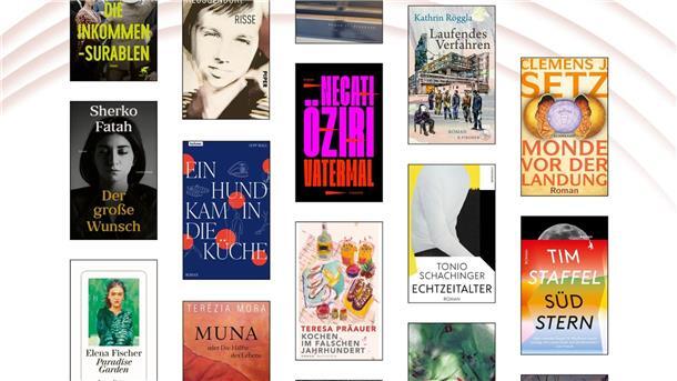 Longlist für den Deutschen Buchpreis - viele Newcomer Ein Teil der insgesamt zwanzig Titel umfassenden Longlist für den Deutschen Buchpreis.