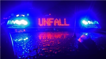 Polizei-Blaulicht bei Unfallaufnahme.