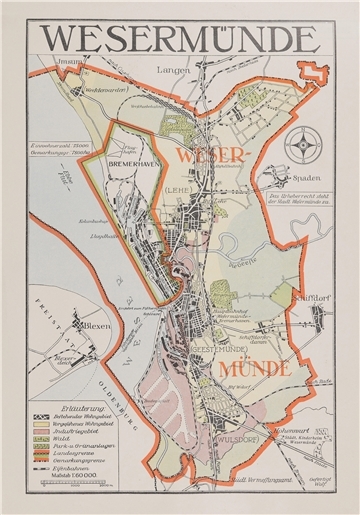 Eine Karte Wesermündes aus dem Jahr 1927.
