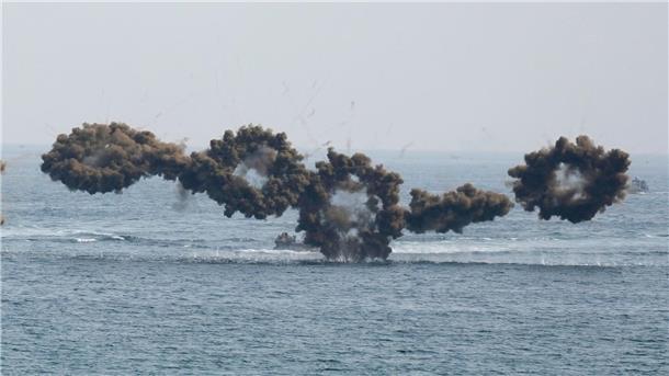 Eine militärische Amphibienlandeübung zwischen Südkorea und den USA, genannt Ssangyong-Übung, in Pohang.