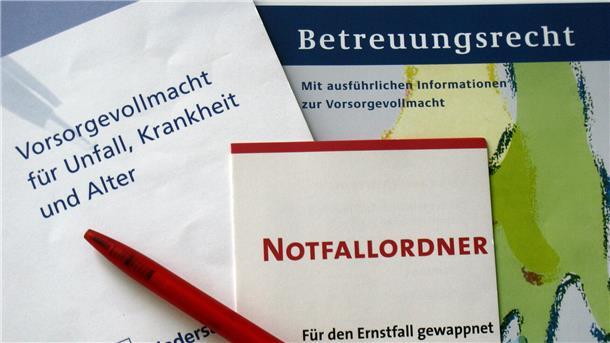 Papiere und Broschüren zum Thema Vorsorgevollmacht