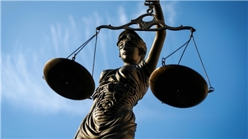 Eine Statue der Justitia.