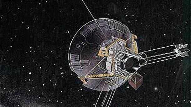 Eine Zeichnung der US-Raumsonde Pioneer 10.
