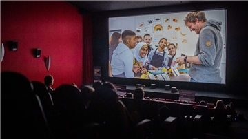 Leinwand im Kino.