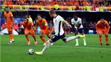 Englands Harry Kane traf gegen die Niederlande per Foulelfmeter zum 1:1.