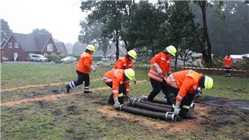 Exakte Zusammenarbeit war wa¨hrend der Kuppelu¨bung gefragt.