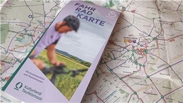 Die Fahrrad Kulturland Teufelsmoor liegt auf einer Landkarte
