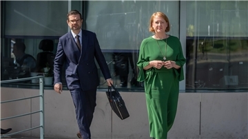 Familienministerin Lisa Paus (Grüne) und Justizminister Marco Buschmann (FDP) bei einem Pressestatement zum Selbstbestimmungsgesetz.