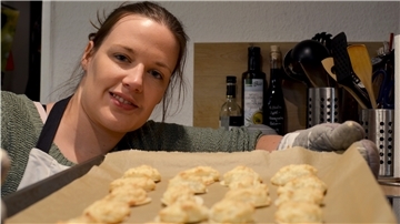Fertig. Leicht gebräunt dürfen die Kokosmakronen aus dem Ofen.