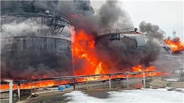 Feuer in Öllagern im russischen Klintsy im Januar diesen Jahres.