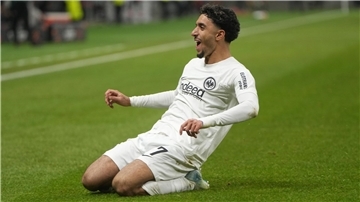 Frankfurts Omar Marmoush begeisterte auch gegen Slavia Prag.