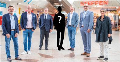 Freuen sich auf den noch unbekannten Kümmerer und Vernetzer: Die City-Initiative – von links Joachim Haack, Sven Frerichs, Ralf Steinebrunner, Michael Arzenheimer, Jörn Langfermann und Christiane Lührs – sucht Bremerhavens City-Manager.