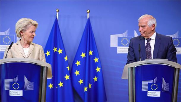 EU-Spitzenvertreter begrüßen Neuigkeiten aus dem Nahen Osten Freuen sich über die Nachrichten aus dem Nahen Osten: Ursula von der Leyen und Josep Borrell. (Archivbild)