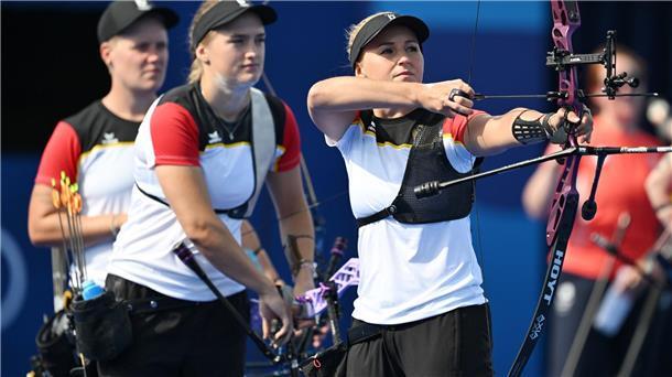 Bogenschützinnen verpassen Olympia-Medaille: „Sehr traurig“ Für die deutschen Bogenschützinnen gab es keine Team-Medaille in Paris.
