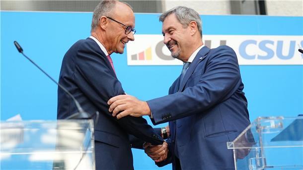 Elf Zitate: Was die deutsche Politik 2024 bewegte Gemeinsam rocken? Der CDU-Vorsitzende Friedrich Merz (l) und CSU-Chef Markus Söder. (Archivbild)