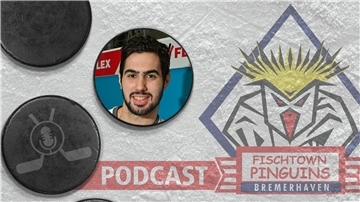 Grafik mit Gesicht, Puck und Logo.