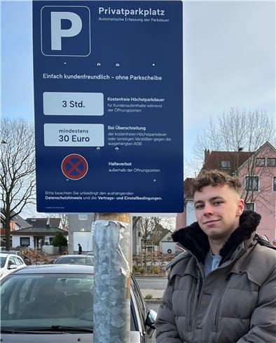 Schild, Mann