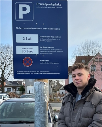 Schild, Mann