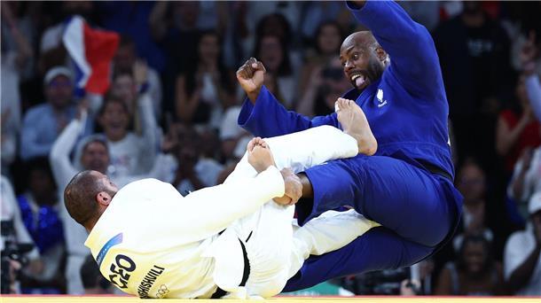 Guram Tuschischwili (l.) wurde nach dem Duell mit Teddy Riner disqualifiziert.