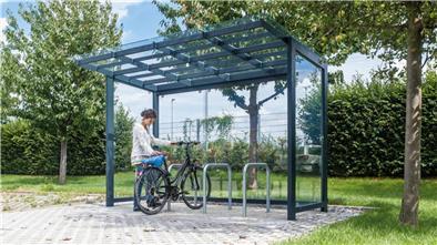 Gut einsehbar und dennoch geschützt: Diese Grafik zeigt, wie das neue Fahrradhäuschen in Tarmstedt aussehen könnte.