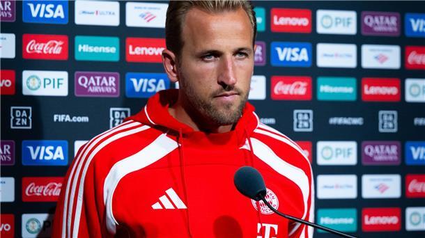 Kompany mahnt: Kühlen Kopf bewahren gegen Boca Juniors Harry Kane beantwortet Reporterfragen im Hard Rock Stadium.