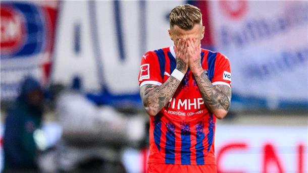 2:2 im Hinspiel: Krimi zwischen Heidenheim und Elversberg Hatte das 1:0 auf dem Fuß: Heidenheims Niklas Dorsch.