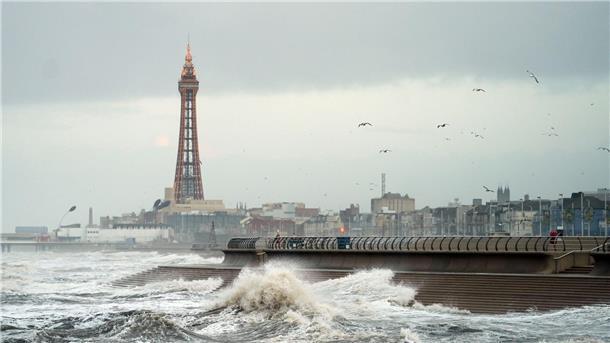 Hohe Wellen in Blackpool.