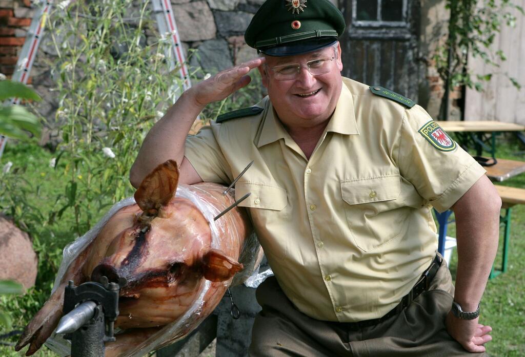 Horst Krause bei Dreharbeiten.
