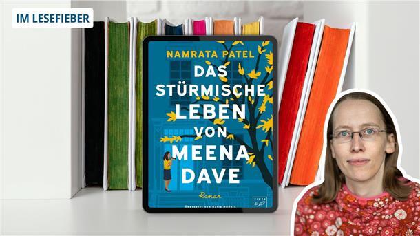 Ein Buchcover und eine Frau mit blonden Haaren.