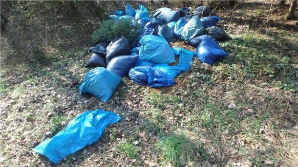Illegal entsorgter Müll in der freien Natur in Heeslingen.