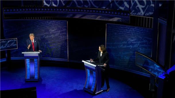 Im TV-Duell mit seiner demokratischen Rivalin Kamala Harris verbreitet Donald Trump Lügen. (Archivbild)