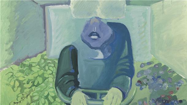 In „Brettl vorm Kopf“ malt sich Maria Lassnig mit einem deformierten Kopf - es geht ihr nicht um eine schöne Hülle, sondern um Gefühle.