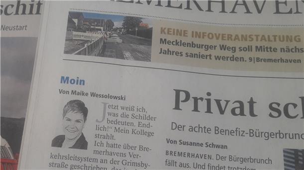 In der Kolumne „Moin“ berichten die Reporter der NZ täglich von Begebenheiten, die sie privat oder auf beruflichen Terminen erleben.