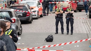 In der Nähe von Tausenden Niederlande-Fans kam es zu einem Polizeieinsatz. Die Motive des Angreifers sind noch unklar.