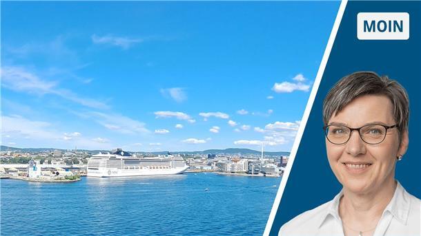 Skyline von Oslo mit Fährschiff/Portrait von Andrea Vogt