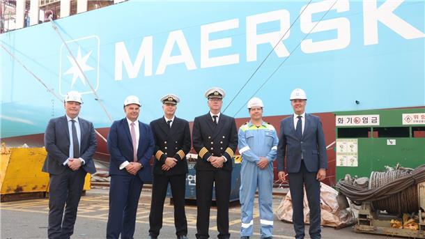 In Südkorea wurde die „Laura Maersk“ jetzt von der Werft Hyundai Mipo Dockyard übergeben.