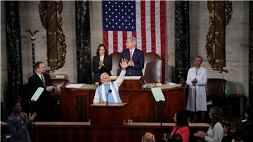 Indiens Premierminister Narenda Modi spricht vor einer gemeinsamen Sitzung des US-Kongresses im Kapitol.