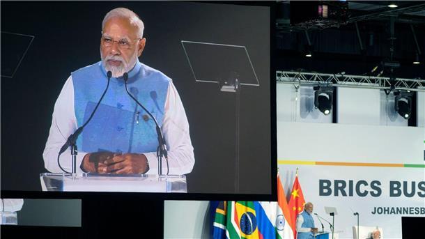 Brics-Gruppe will mehr Gewicht in der Welt  Indiens Premierminister Narendra Modi während des Gipfels der Staats- und Regierungschefs der Brics-Gruppe wichtiger Schwellenländer.