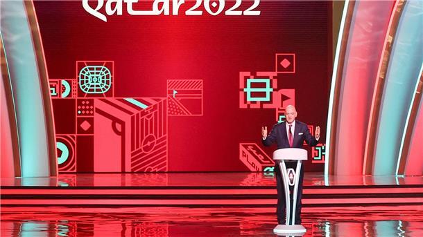 Bericht: WM-Auslosung am 5. Dezember in Las Vegas Infantino bei der WM-Auslosung 2022.